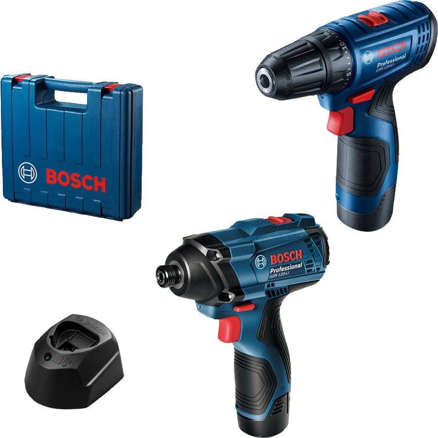 BOSCH Professional SET GSR 120 + GDR 120 (2x 2.0 Ah + nab. GAL 12V-20, kufr), 0.601.9G8.023