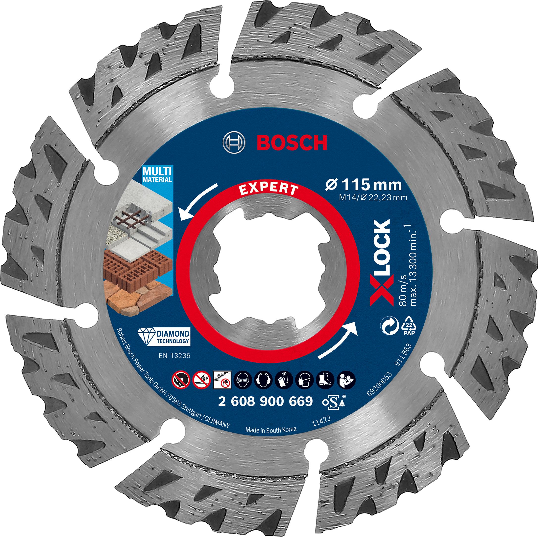 BOSCH Diamantový dělicí kotouč EXPERT MultiMaterial X-LOCK 115 × 22,23 × 2,4 × 12 mm 2.608.900.669