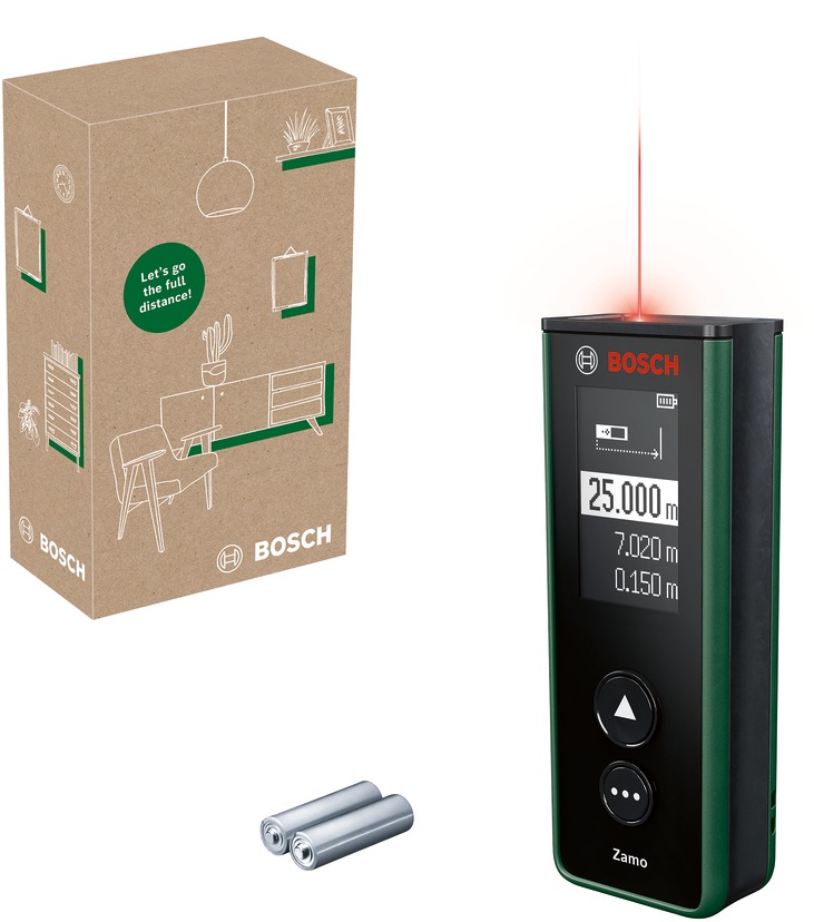 BOSCH Laserový dálkoměr 25 m Zamo 0.603.672.9Z0 (2 X AAA)