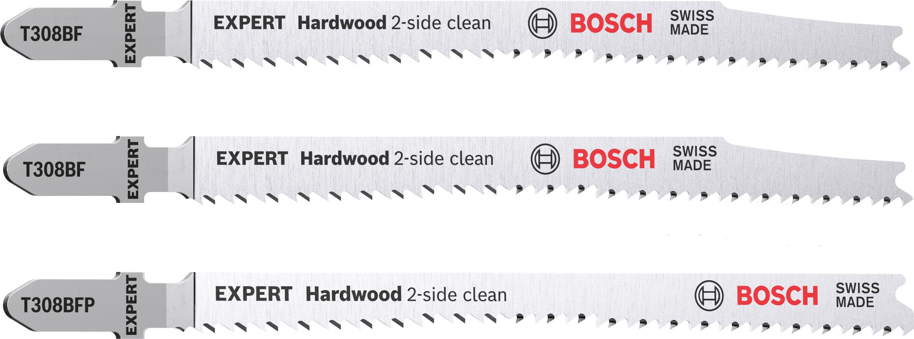 BOSCH 2dílná sada pilových plátků do přímočarých pil EXPERT Hardwood 2-side clean T308BF/BFP