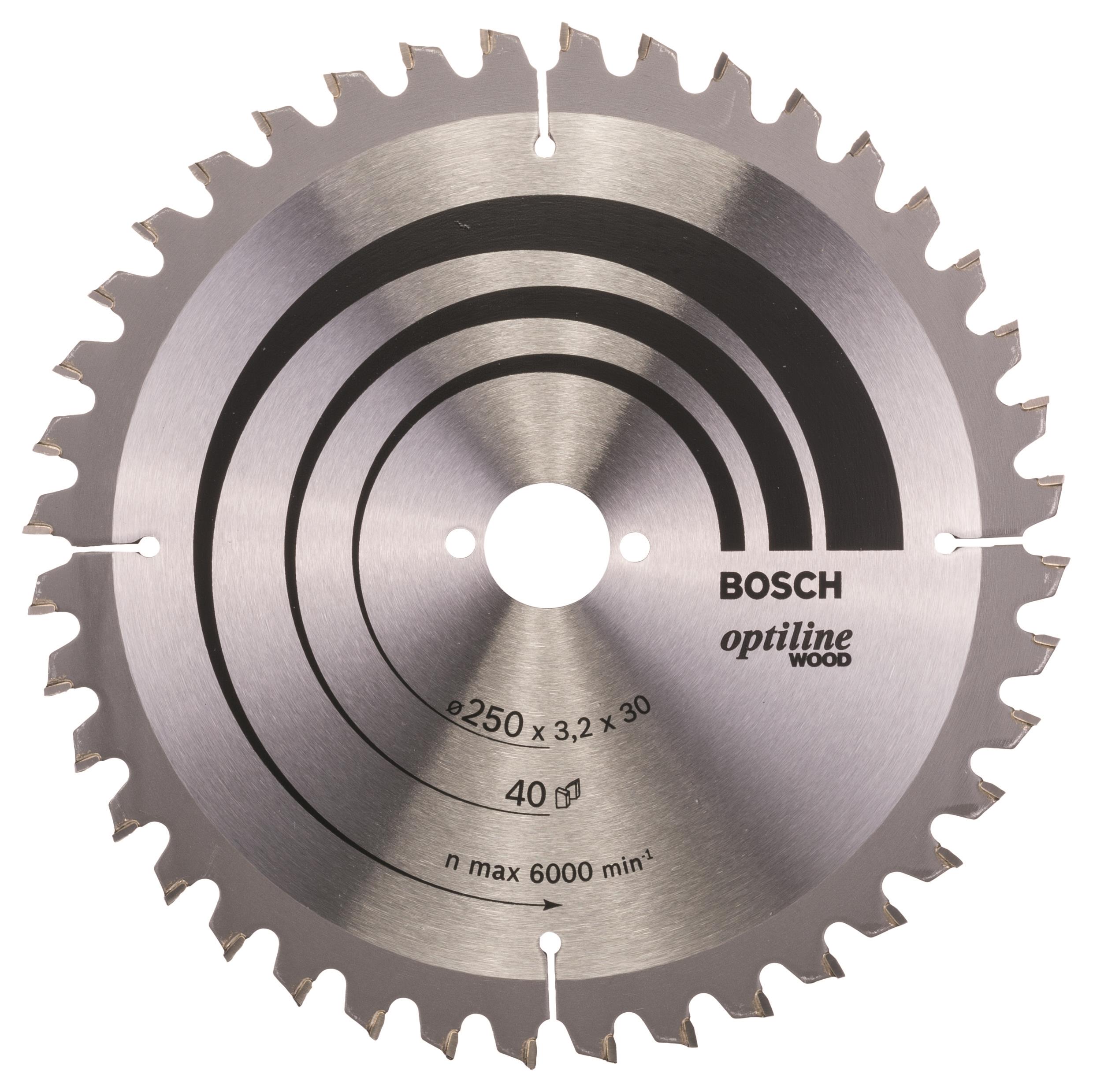 BOSCH Pilový kotouč Optiline Wood 250 × 30 × 3,2 mm, 40 2.608.640.643
