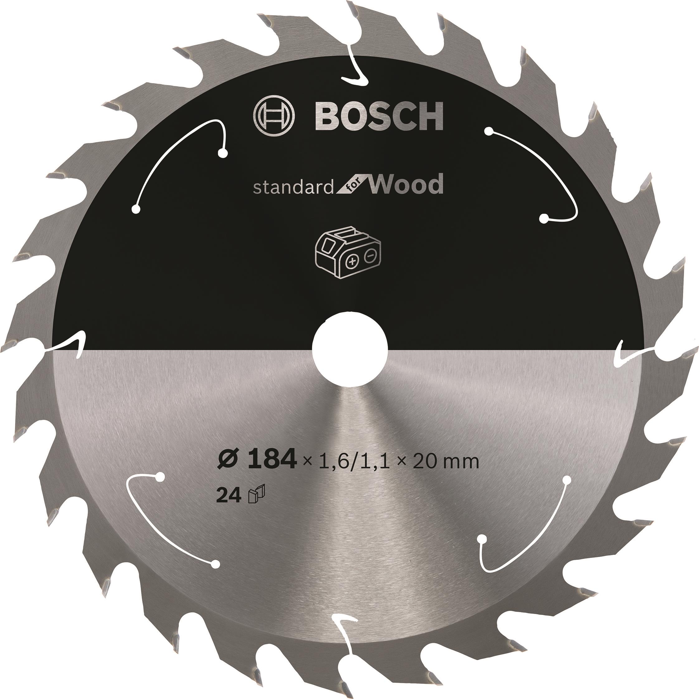 BOSCH Pilový kotouč Standard for Wood pro akumulátorové pily 184 × 1,6/1,1 × 20 T24 2.608.837.702