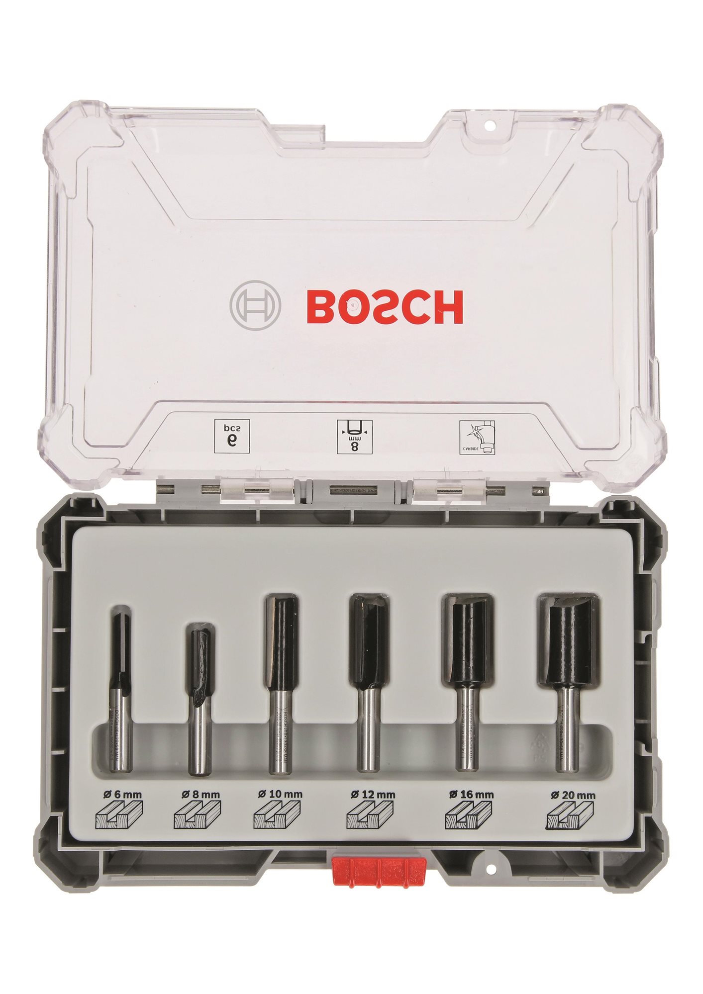 BOSCH Sada fréz, 6 ks, drážkovací frézy s 8mm vřetenem 2.607.017.466
