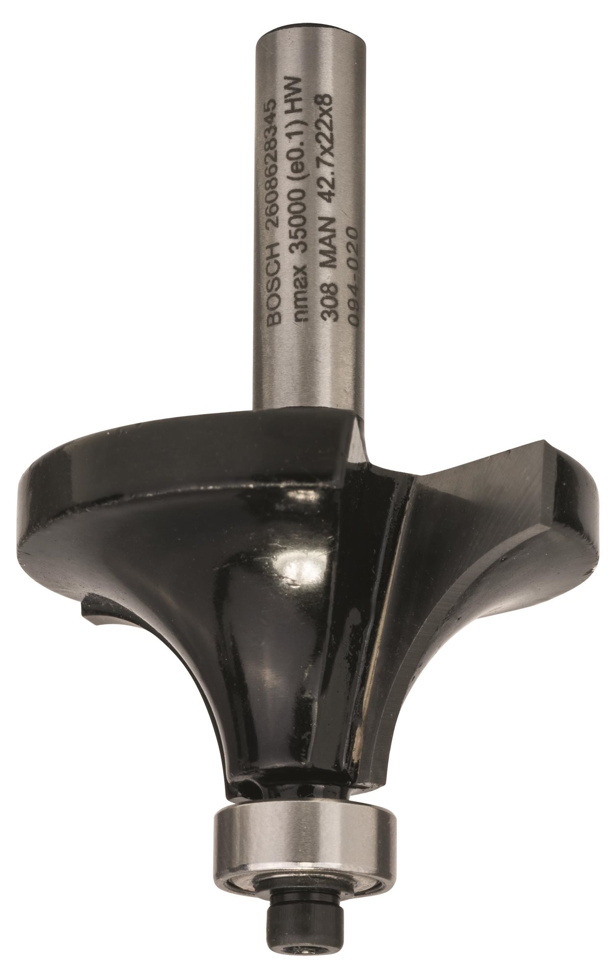 BOSCH fréza, 8 mm, R1 15 mm, L 22 mm, G 66 mm 2.608.628.345