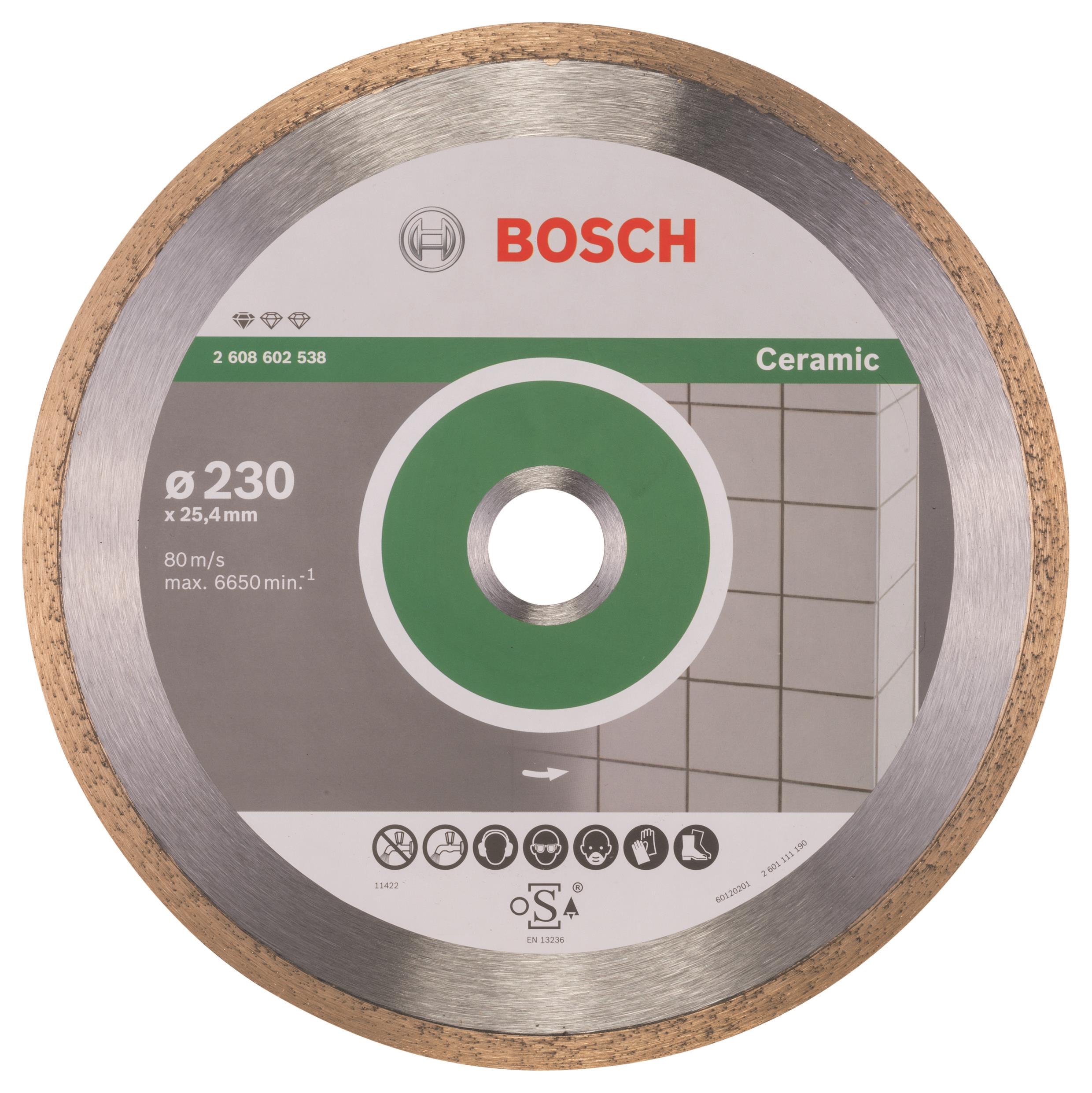 BOSCH Diamantový dělicí kotouč Standard for Ceramic 230 x 25,40 x 1,6 x 7 mm 2.608.602.538
