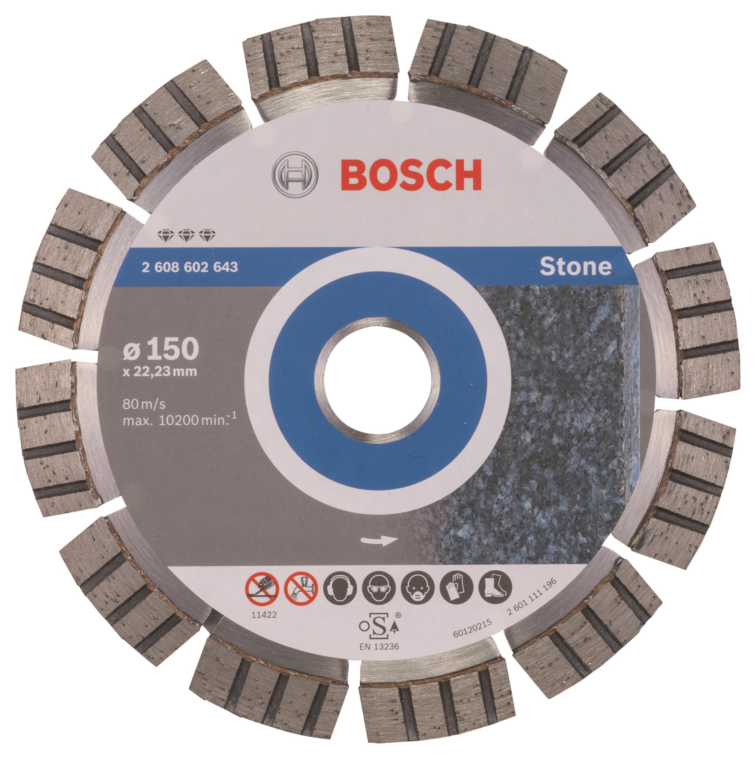 BOSCH Diamantový dělicí kotouč Best for Stone 150 x 22,23 x 2,4 x 12 mm 2.608.602.643