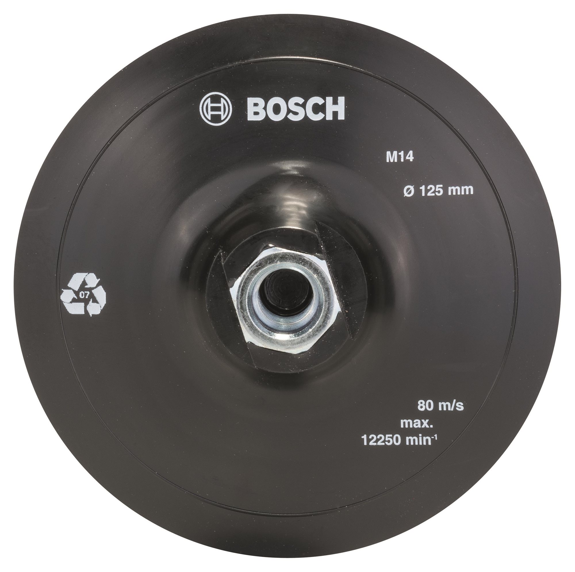 BOSCH Pryžová brusná deska pro úhlové brusky, suchý zip, 125 mm 2.609.256.272