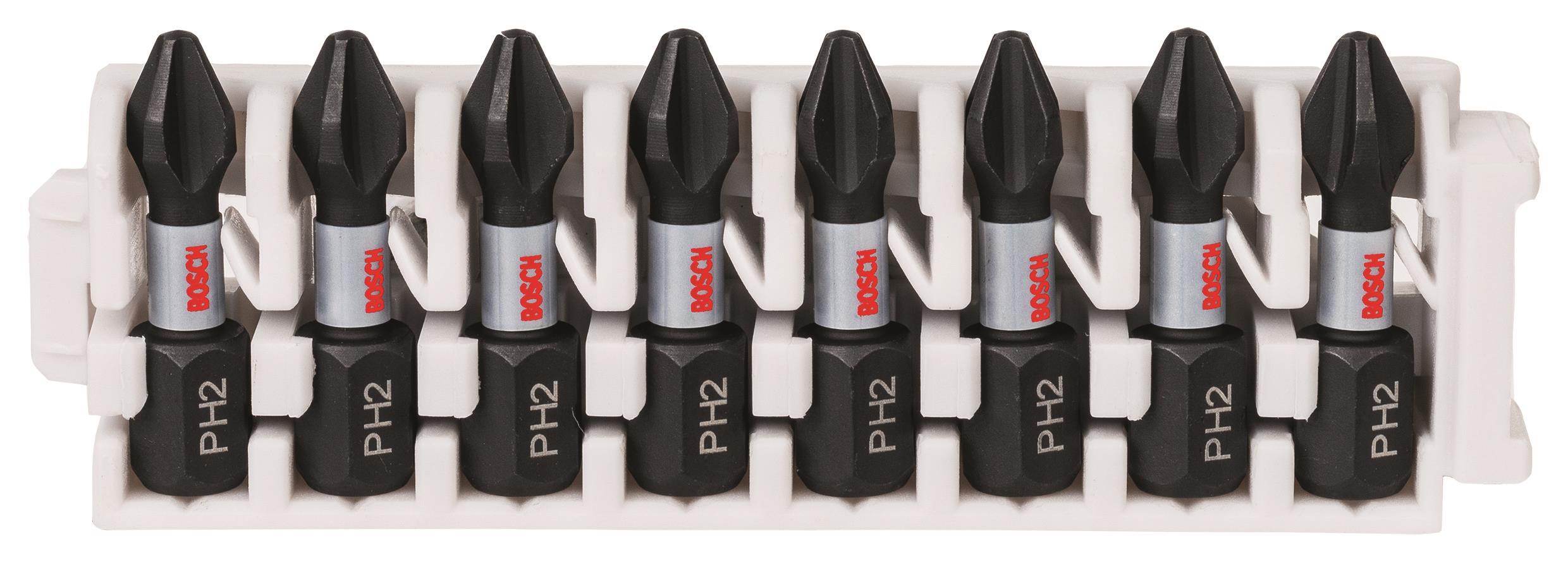 BOSCH 8dílná souprava nástavců Impact Control, 8×PH2 2.608.522.324