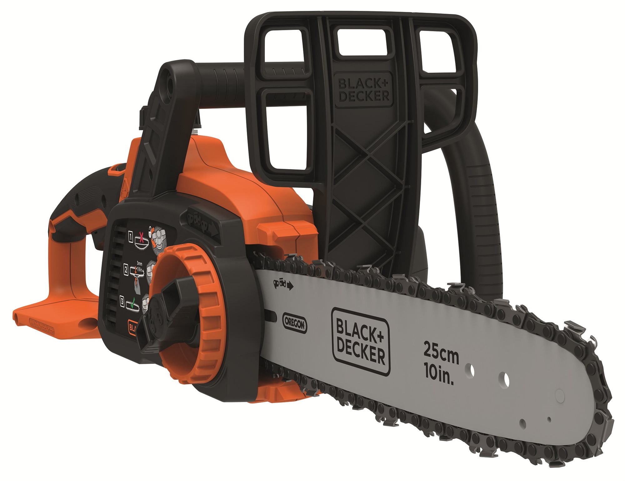 BLACK + DECKER Řetězová pila AKU 18V, délka lišty 25cm (bez AKU)