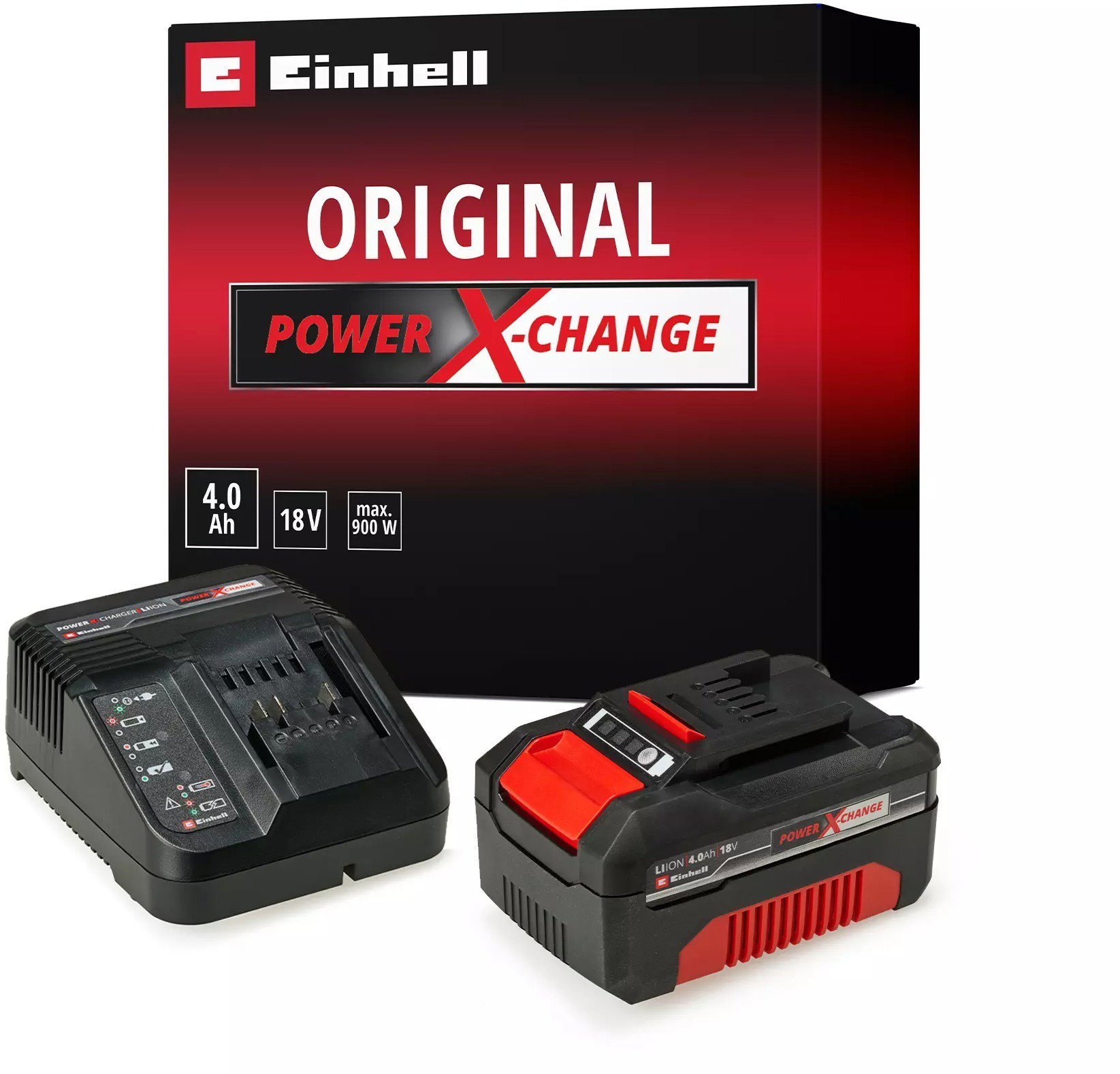 EINHELL Startovací sada Power X-Change 18 V (baterie 4,0 Ah + nabíječka), 4512042