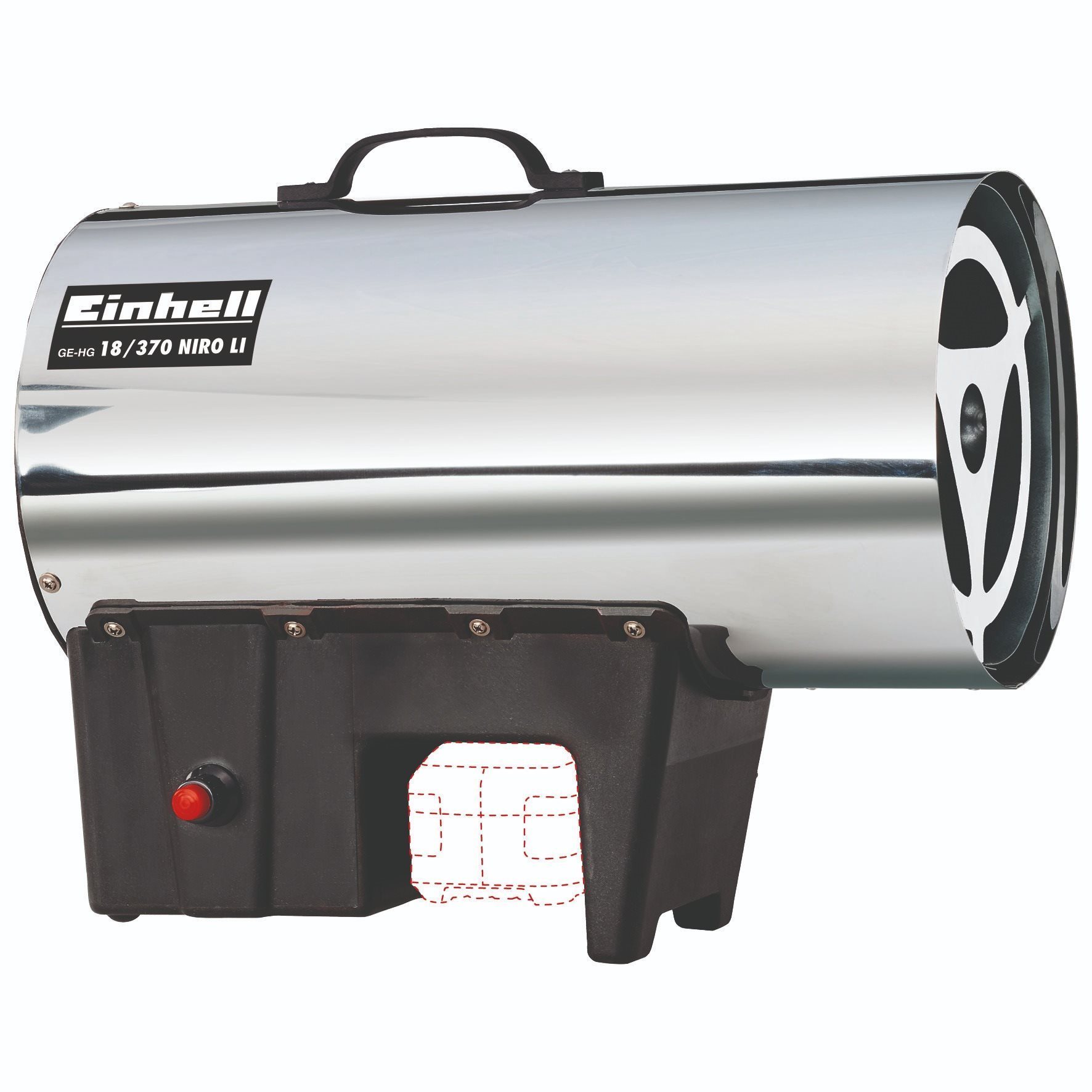 EINHELL Generátor teplovzdušný AKU GE-HG 18/370 Niro Li-Solo, 2330805 (bez AKU)