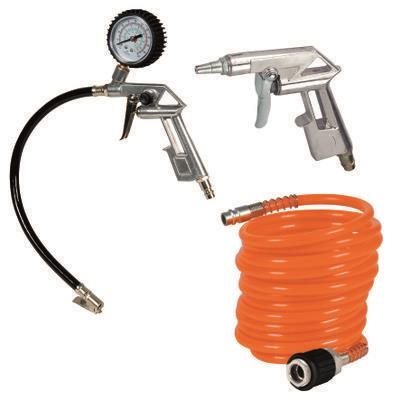 EINHELL Pneu nářadí 3-dílná sada měření tlkau pneu, pistole, hadice spirálová (INFLATOR), 4132741