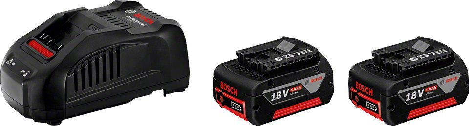 BOSCH Professional 2x akumulátor GBA 18V, 5 Ah + nabíječka GAL 1880 CV 1.600.A00.B8J