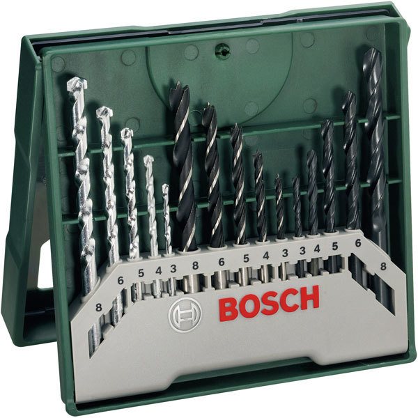 BOSCH 15dílná sada vrtáků Mini-X-Line mix 2.607.019.675