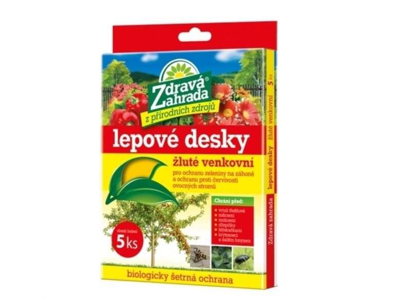 Lepové desky ZDRAVÁ ZAHRADA žluté na mšice 15x20cm 5ks