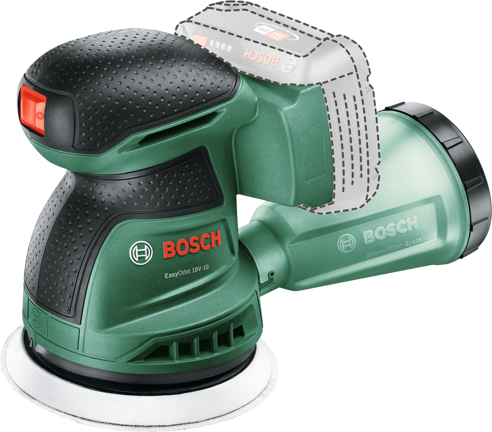 BOSCH Excentrická bruska AKU EasyOrbit 18V-10 0.603.3E4.000 (bez AKU)