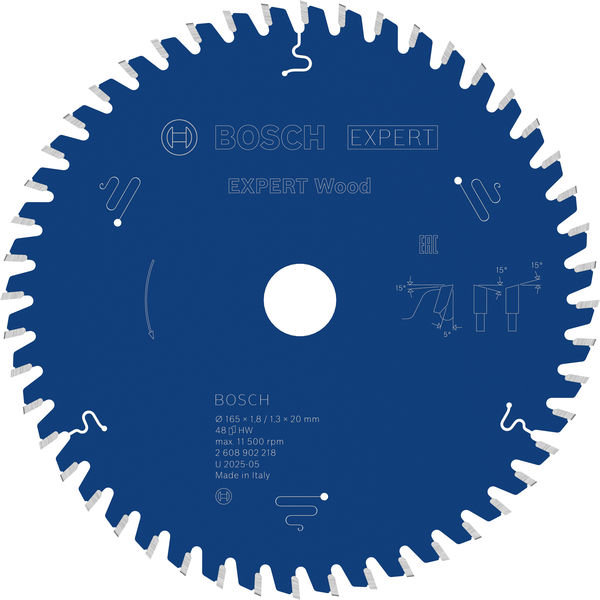 BOSCH EXPERT Pilový kotouč Wood, 165 × 1,8/1,3 × 20 mm, T48 2.608.902.218