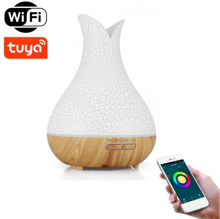 BOT Smart aroma difuzér B5 - bílá a světle hnědé dřevo 400 ml
