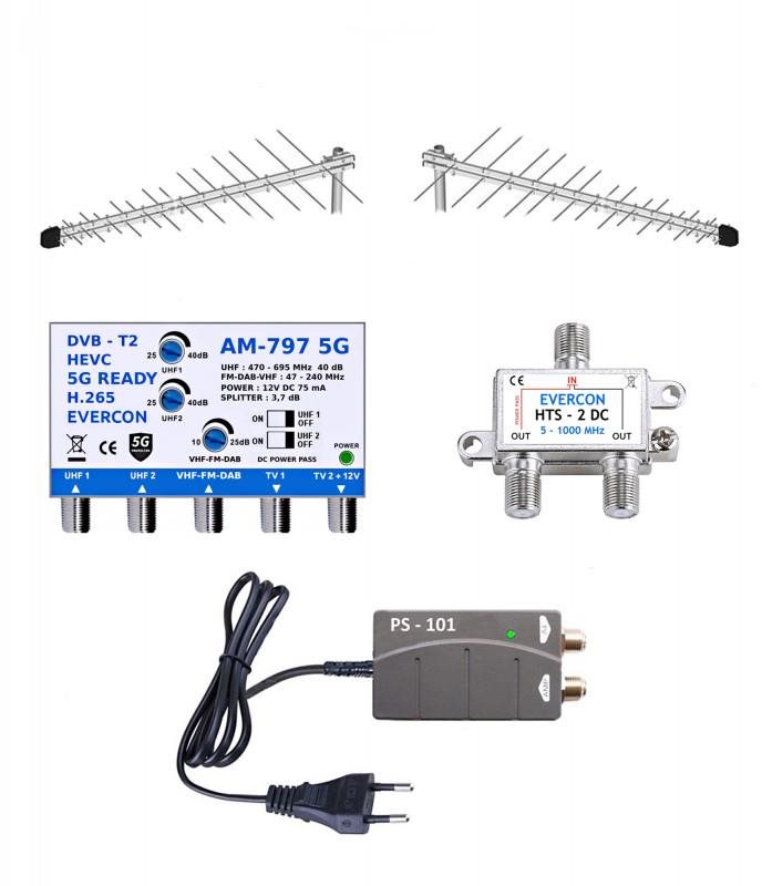 EVERCON anténní komplet pro 3 TV 797-101-3
