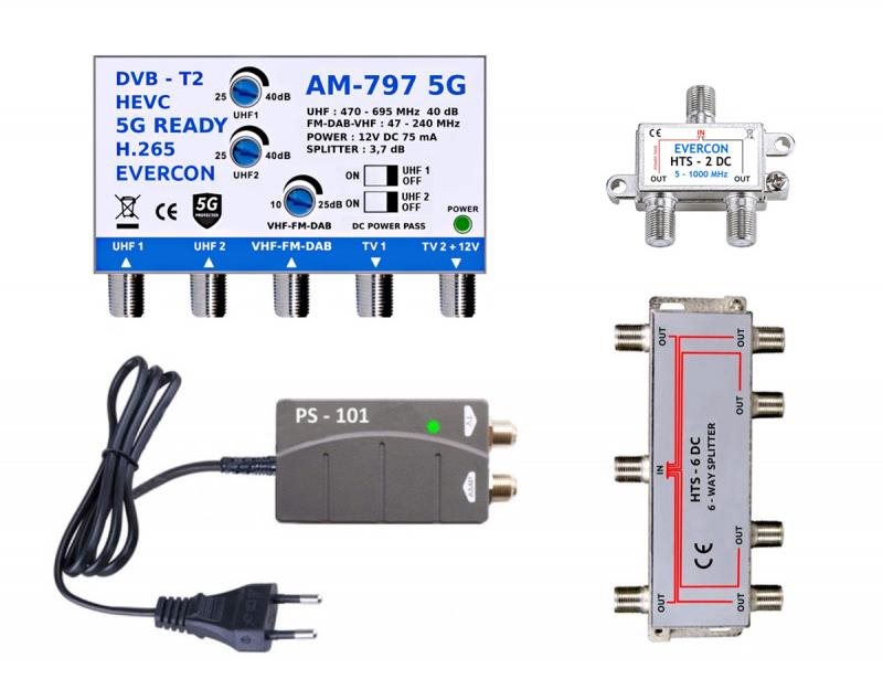 EVERCON anténní set pro 8 TV 797-101-8
