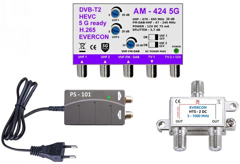 EVERCON anténní set 20 dB pro 3 TV 424-101-3