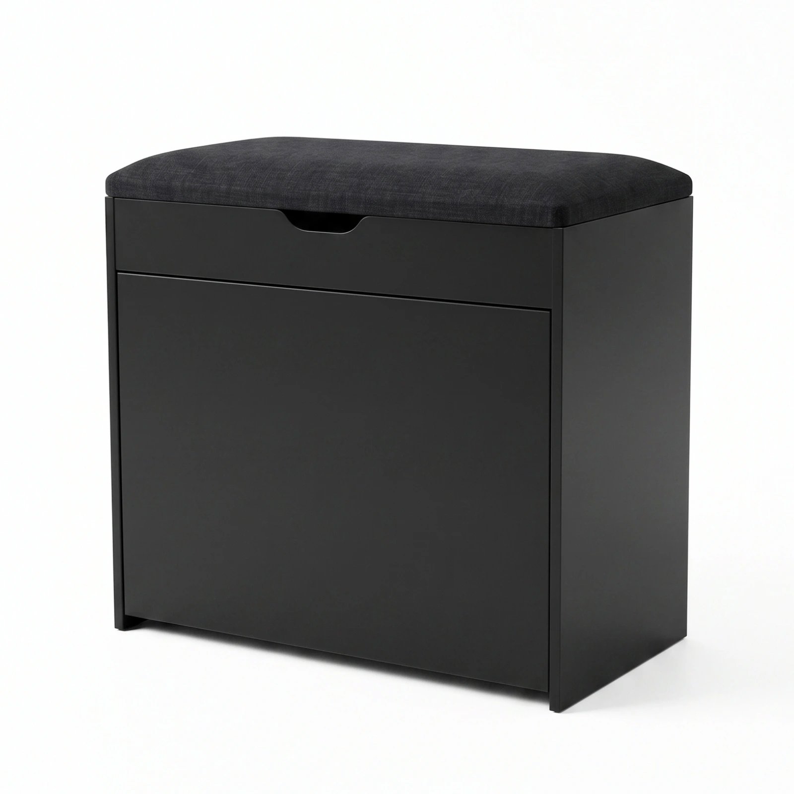 BOXIMO Scala Botník se sedákem a výsuvnými policemi 57 × 30 × 53 cm, černý