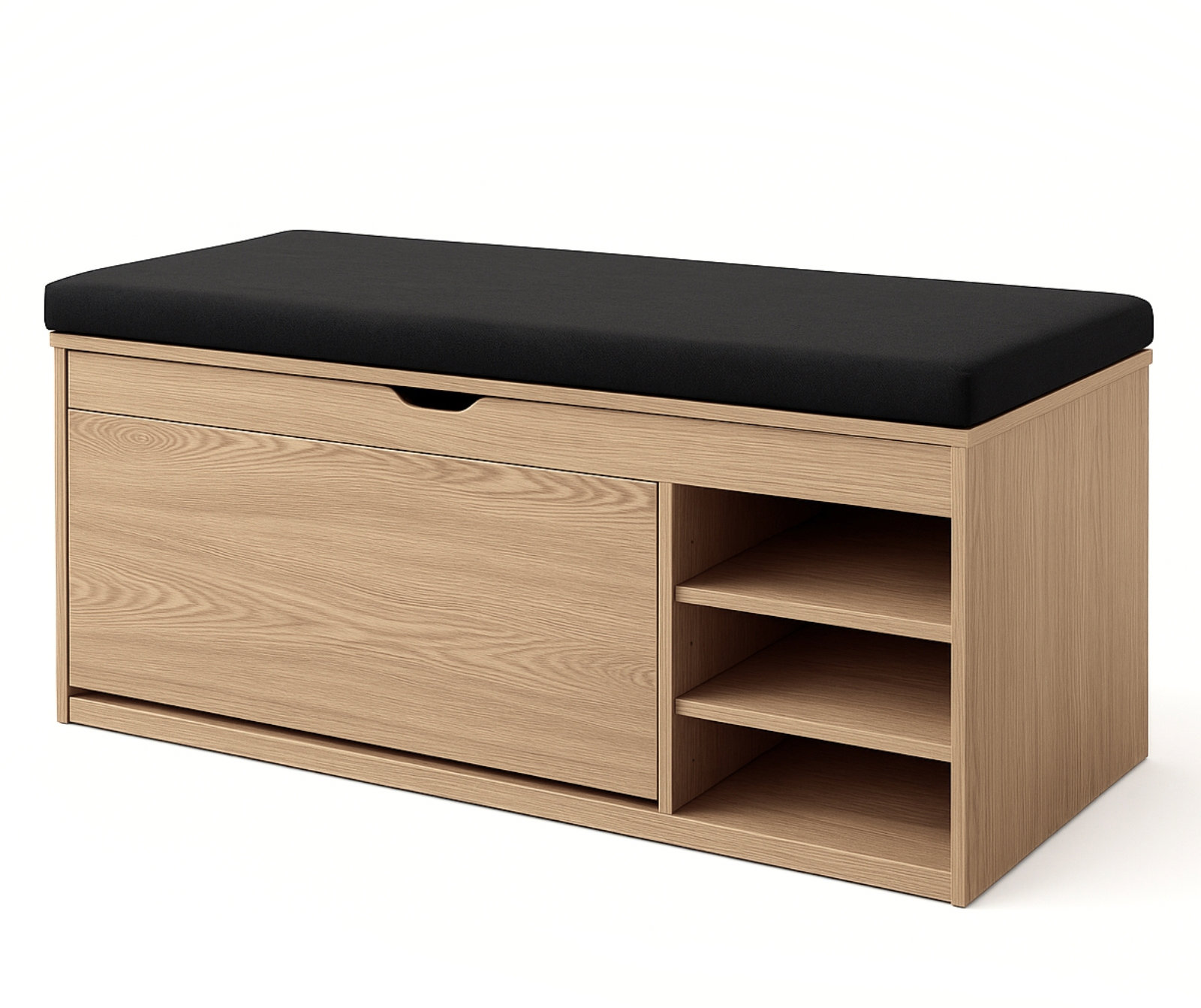 BOXIMO Gradia Botník se sedákem a výsuvnými policemi 100 × 34 × 50 cm, hnědý