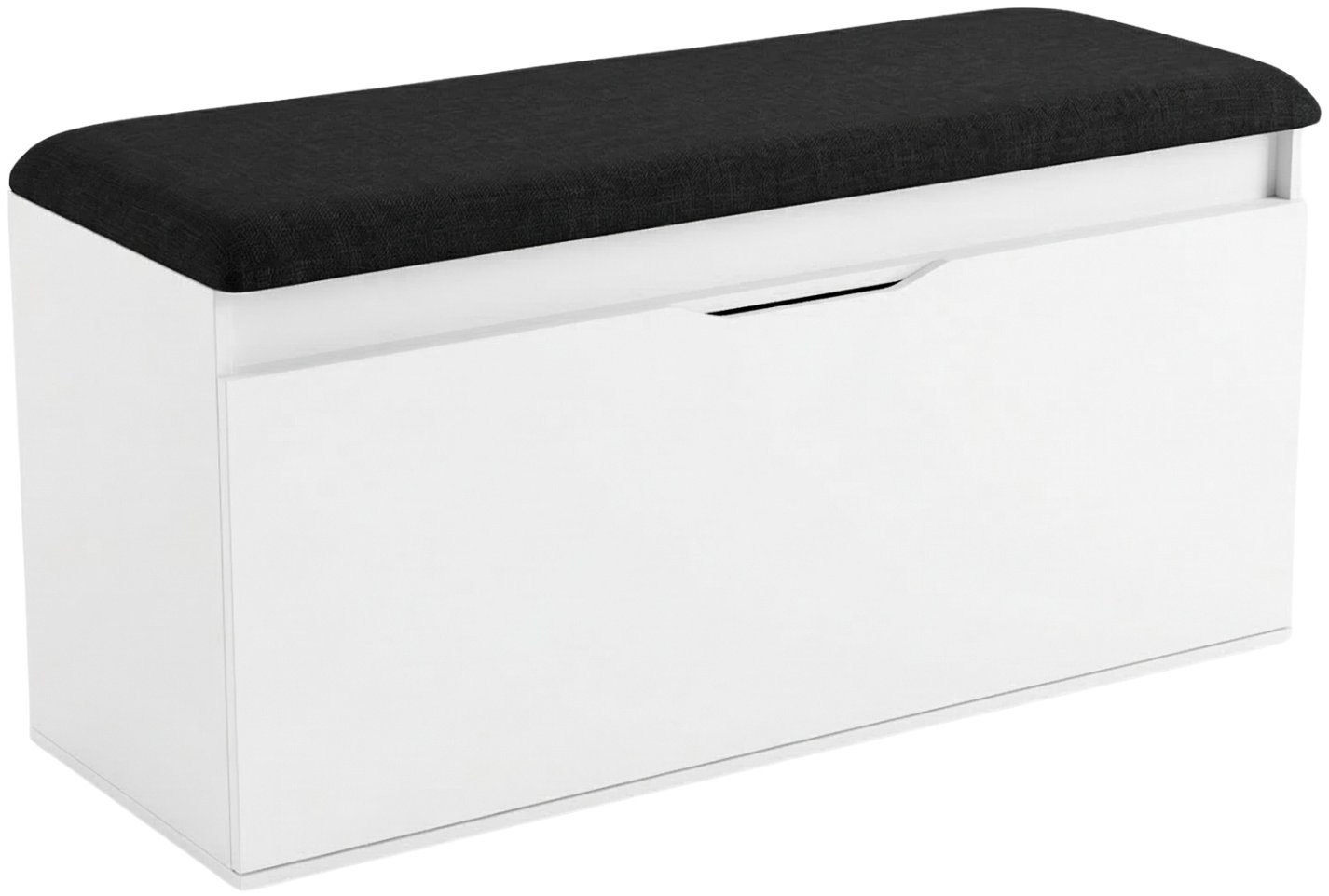 BOXIMO Botník s sedákem a úložným prostorem TORI, 100 × 50 × 35 cm, bílý