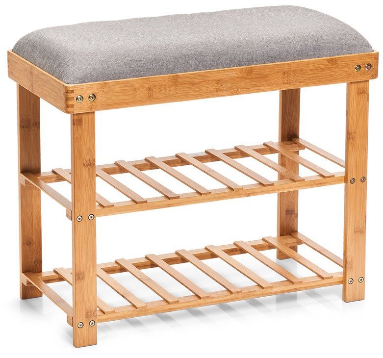 Bambusový botník Zeller se sedadlem 60 × 50 × 29 cm