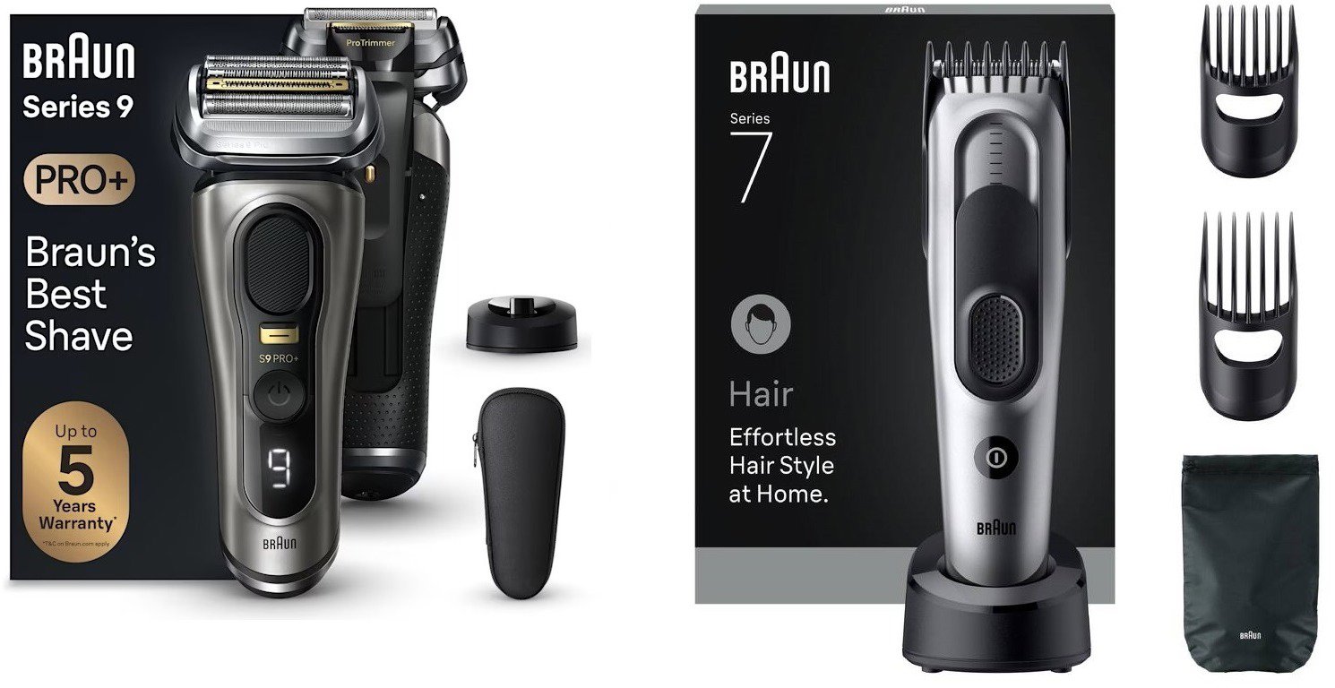 Braun Series 9 PRO+ Tmavě šedý + Braun Series 7 HC7590