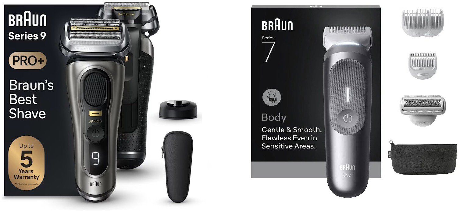 Braun Series 9 PRO+ Tmavě šedý + Braun 7 BG7550