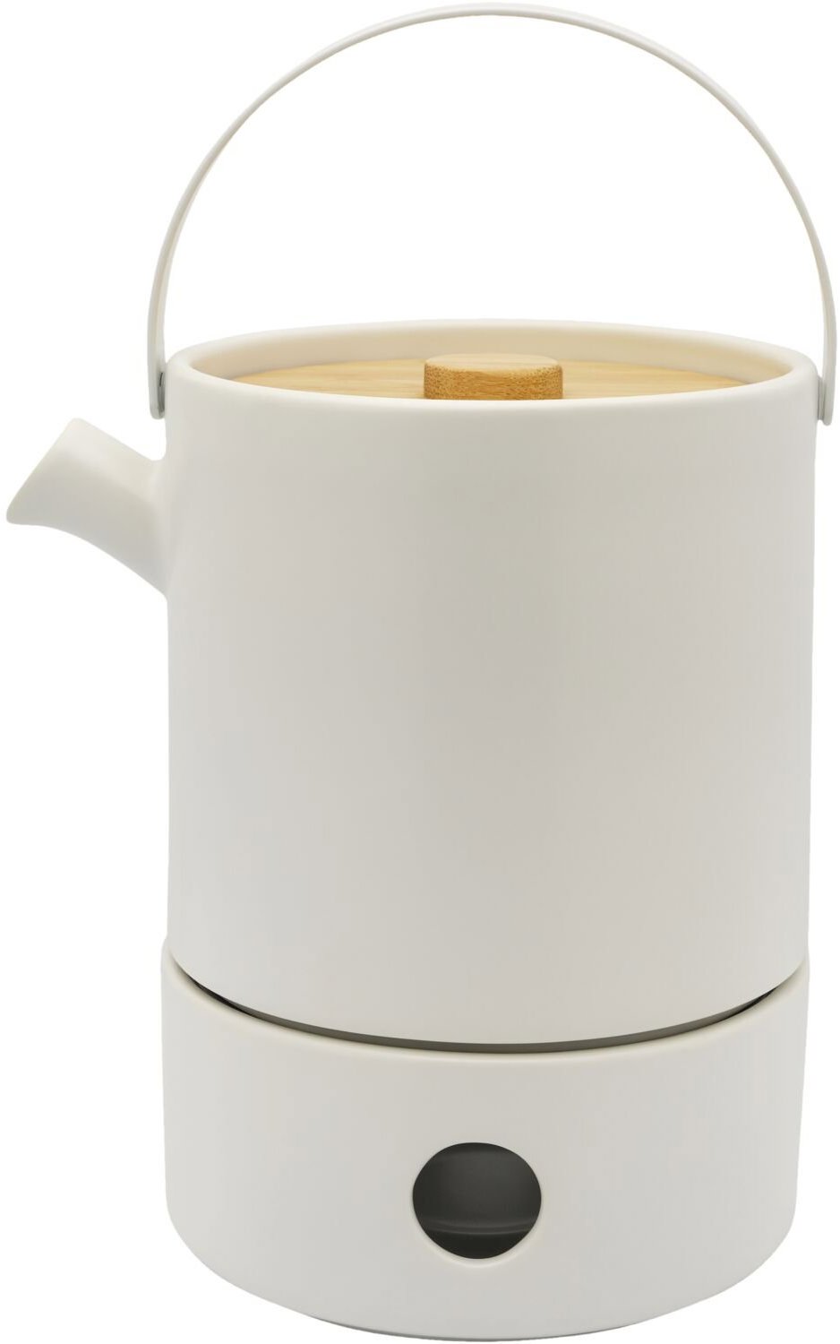 BREDEMEIJER Umea Čajový set s ohřívačem, bílý, keramika, 1,20 l, 27 cm