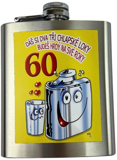 DIVJA Dárková placatka Dáš si dva tři chlapské loky - 60tka 200 ml