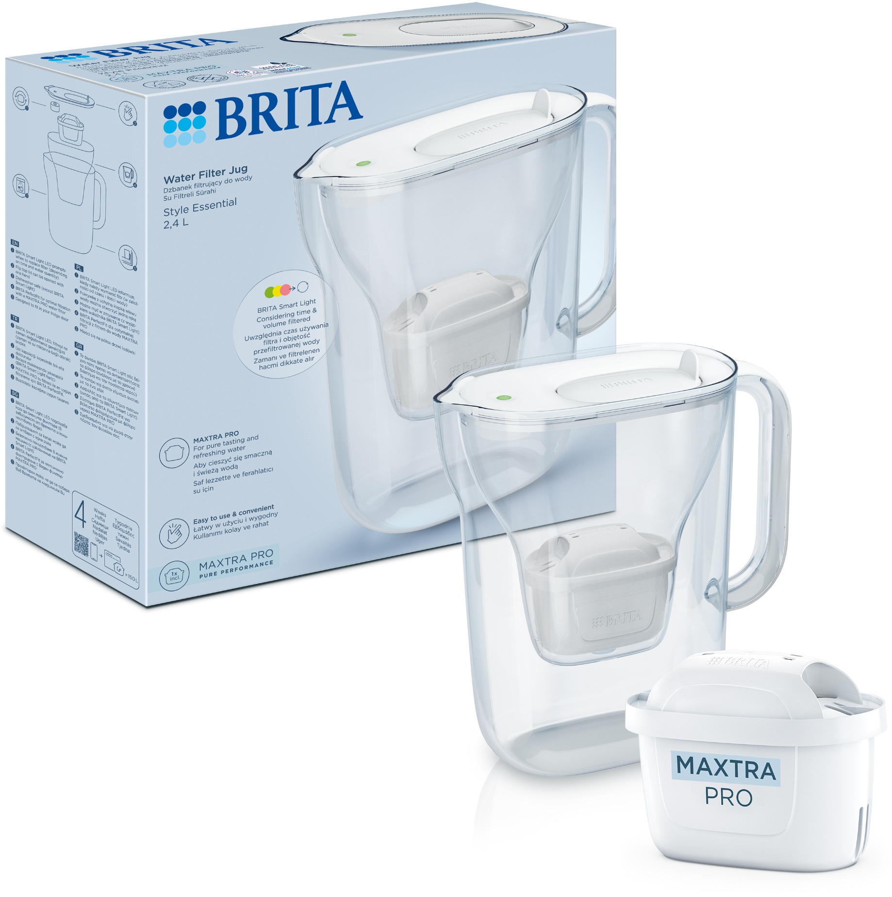 Brita Style Essential s filtrem Maxtra Pro Pure Performance, 2, 4 l, bílá