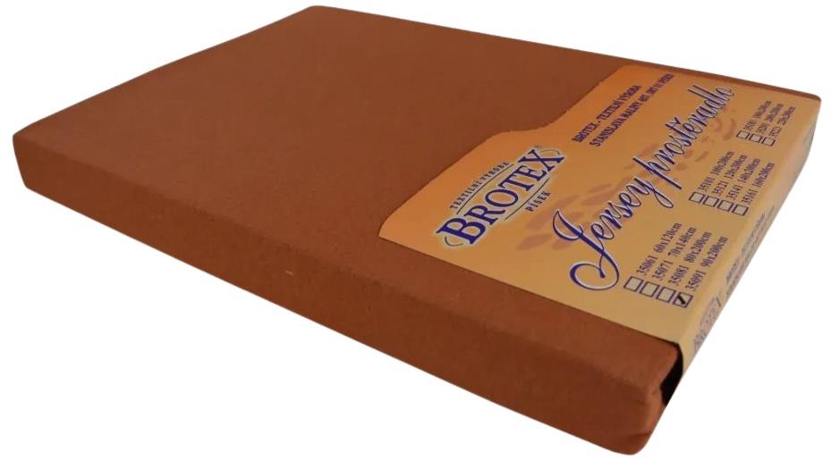 Brotex Jersey prostěradlo hnědé, 90 × 200 cm jednolůžko