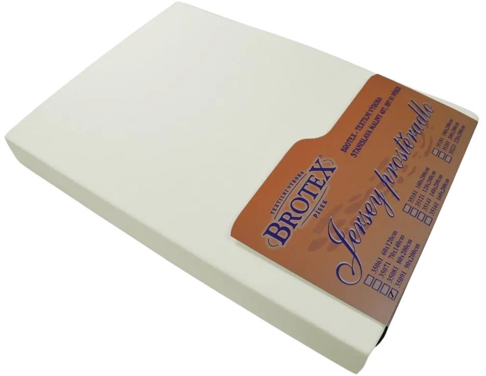 Brotex Jersey prostěradlo smetanové, 100 × 200 cm