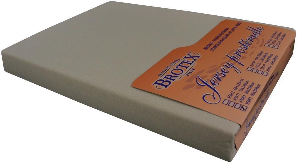 Brotex Jersey prostěradlo světle béžové, 80 × 200 cm