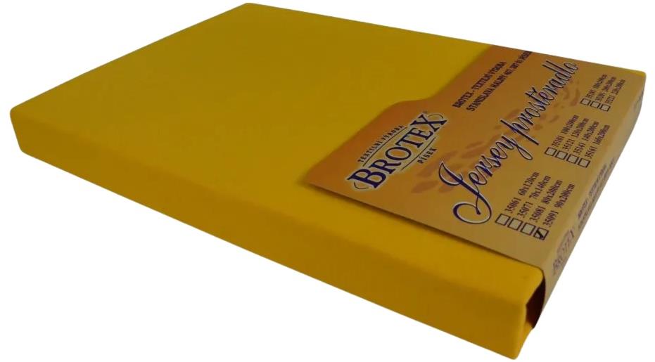 Brotex Jersey prostěradlo sytě žluté, 80 × 200 cm
