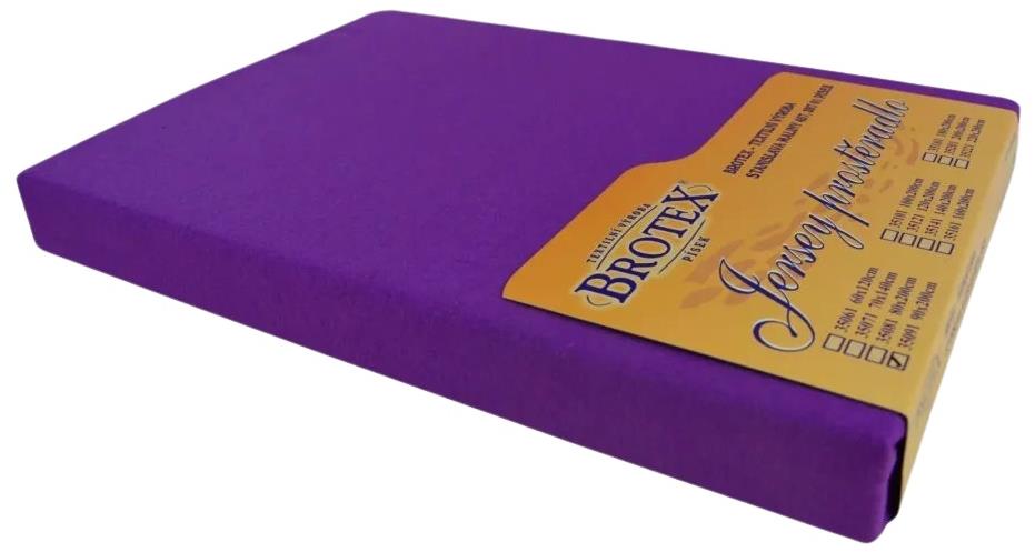 Brotex Jersey prostěradlo tmavě fialové, 180 × 200 cm dvojlůžko