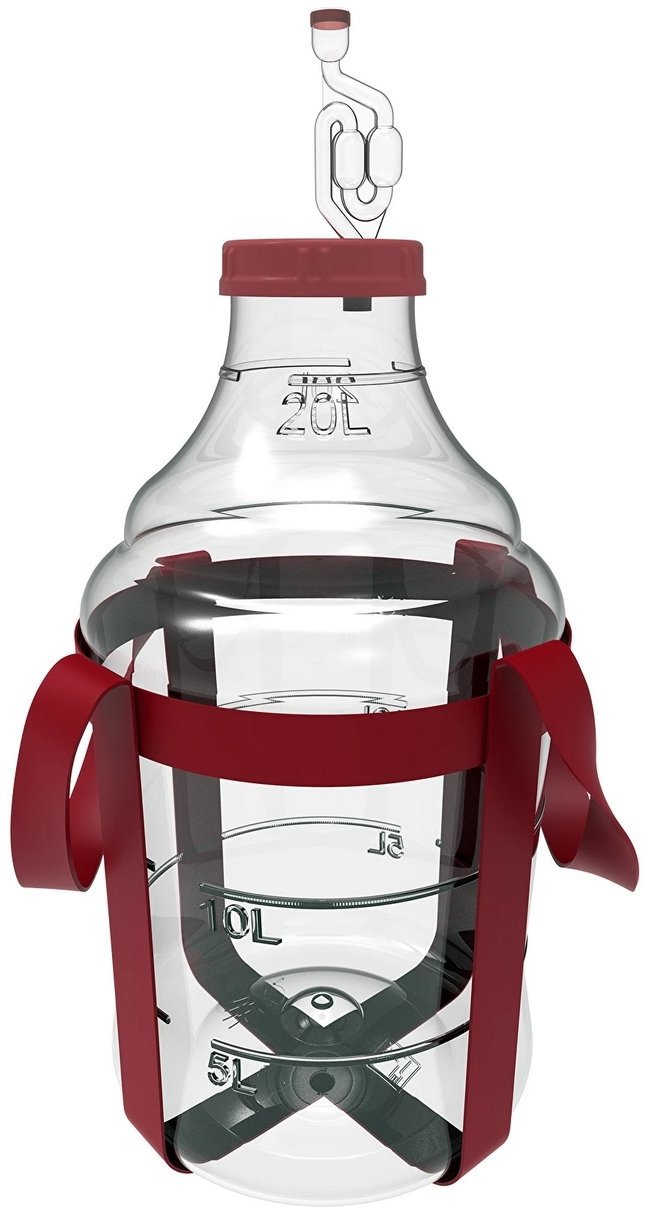 BROWIN Demižon 20 l Pet s popruhy + ferm. trubice