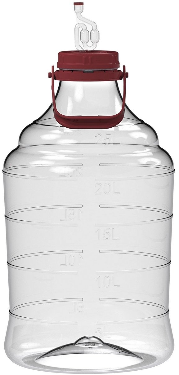 BROWIN Demižon 25 l Pet s úchytem + ferm. trubice