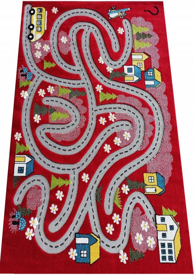 4sleep Dětský kusový koberec Color Kids 02 červený - 100 × 150 cm