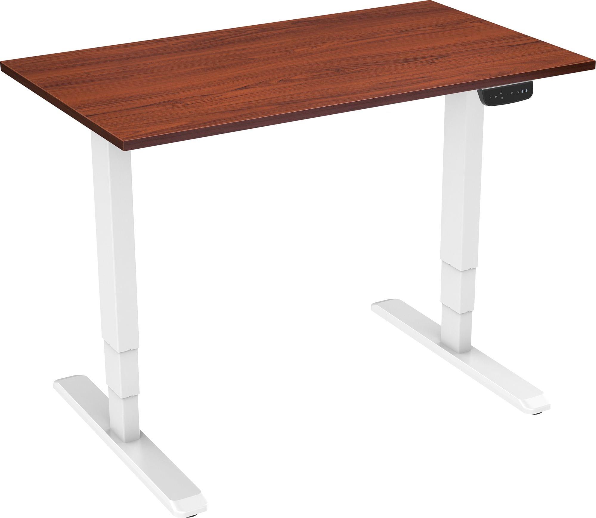AlzaErgo Table ET1 NewGen bílý + deska 120x80cm lamino kaštan