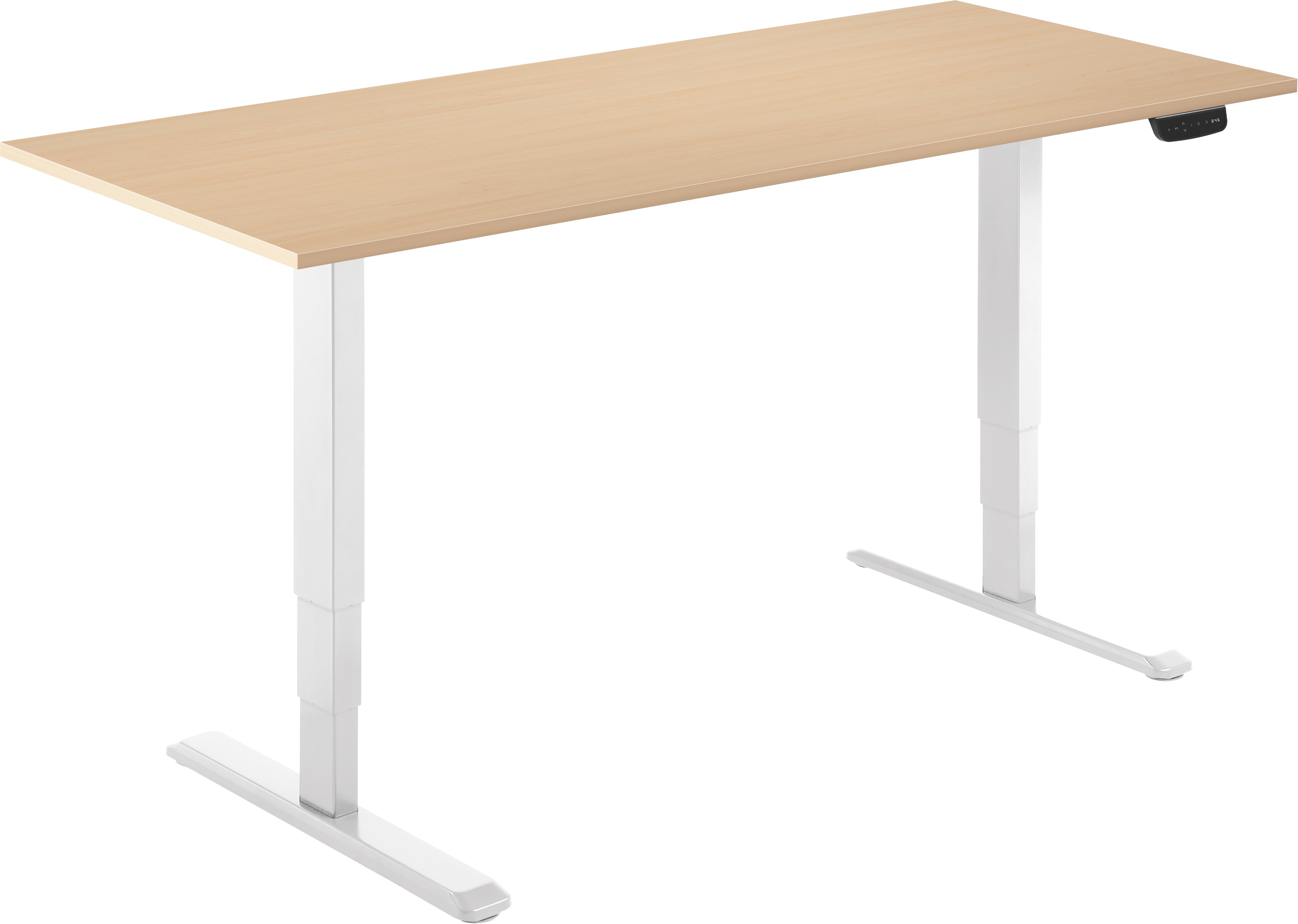 AlzaErgo Table ET1 NewGen bílý + deska 140×80 cm lamino bříza