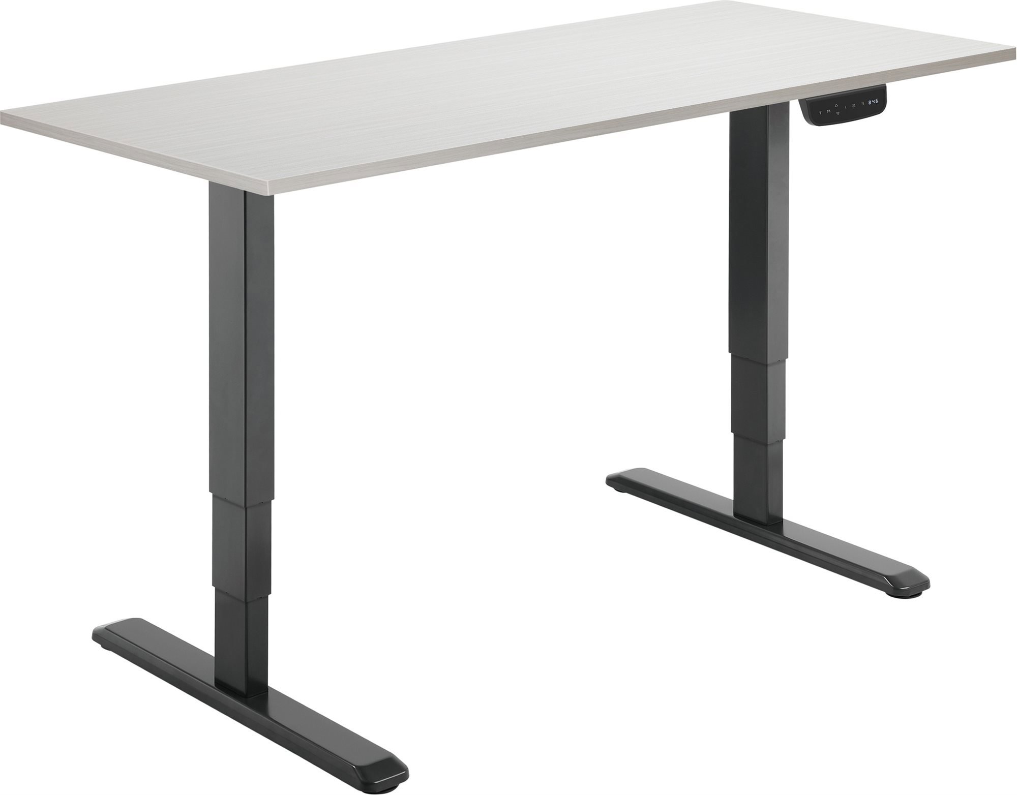 AlzaErgo Table ET1 NewGen černý stůl s deskou 140x80 cm v bílé dřevěné úpravě