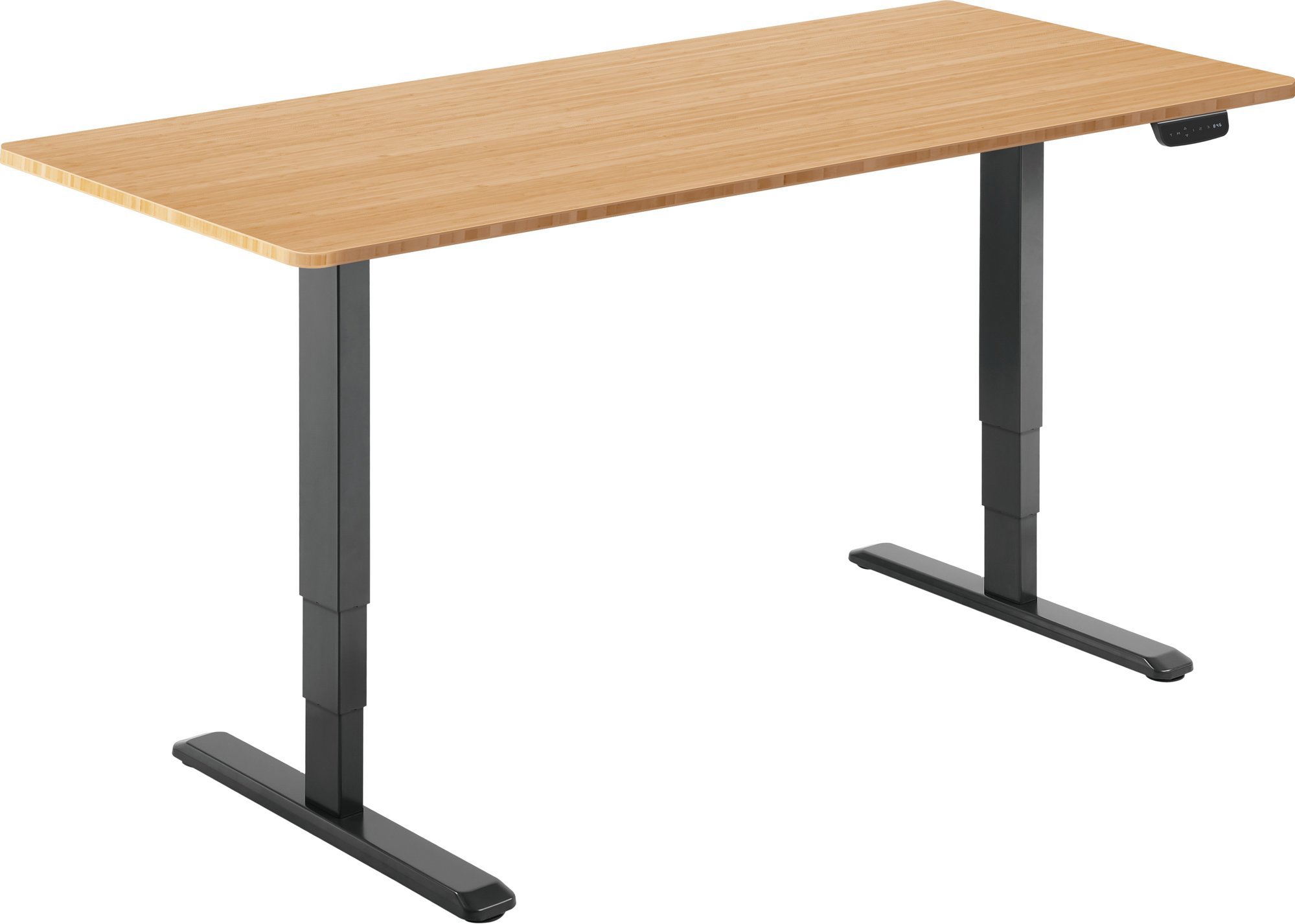 AlzaErgo Table ET1 NewGen černý + deska 140×80 cm bambusová zaoblená
