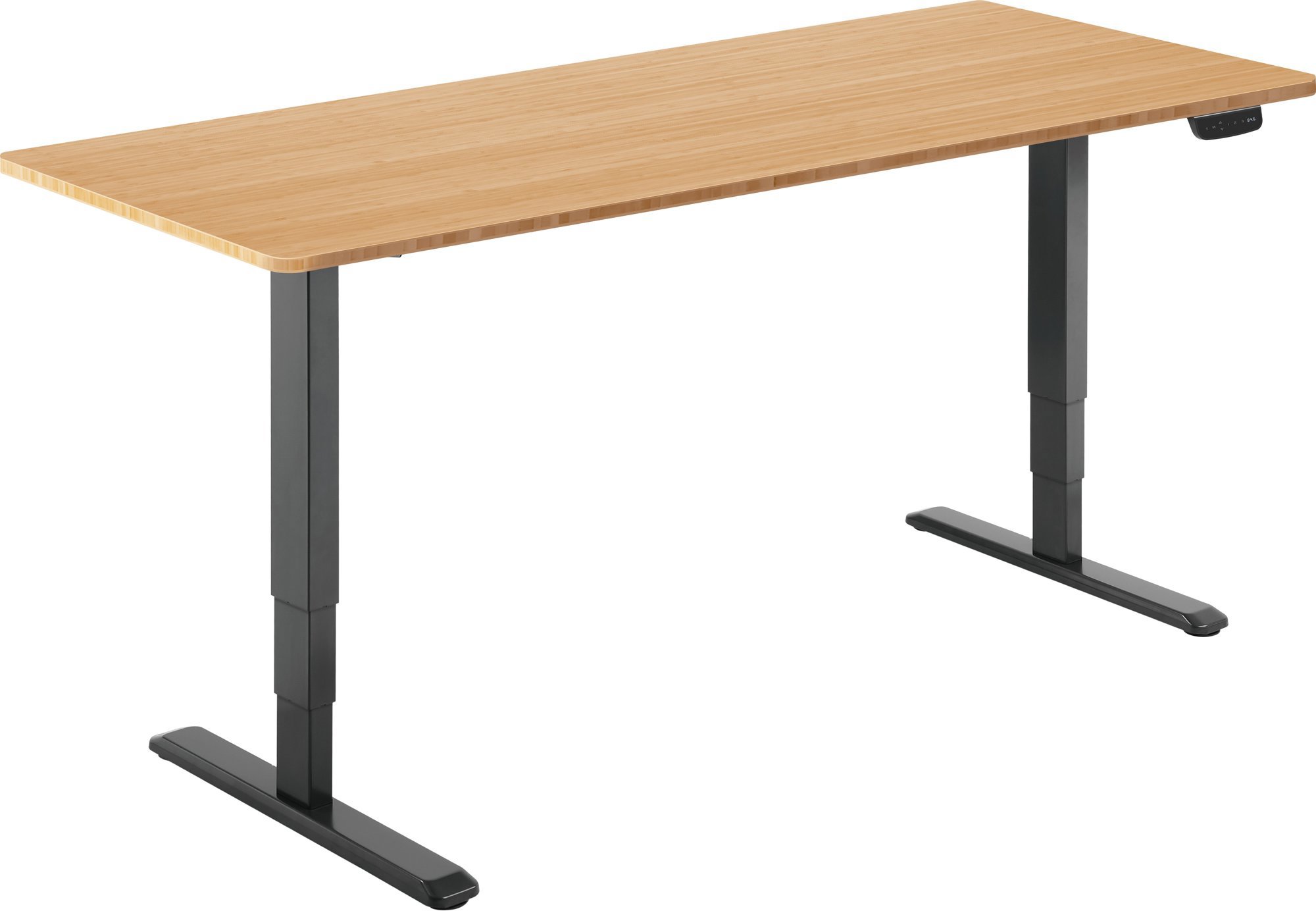 AlzaErgo Table ET1 NewGen černý + deska 160×80 cm bambusová zaoblená