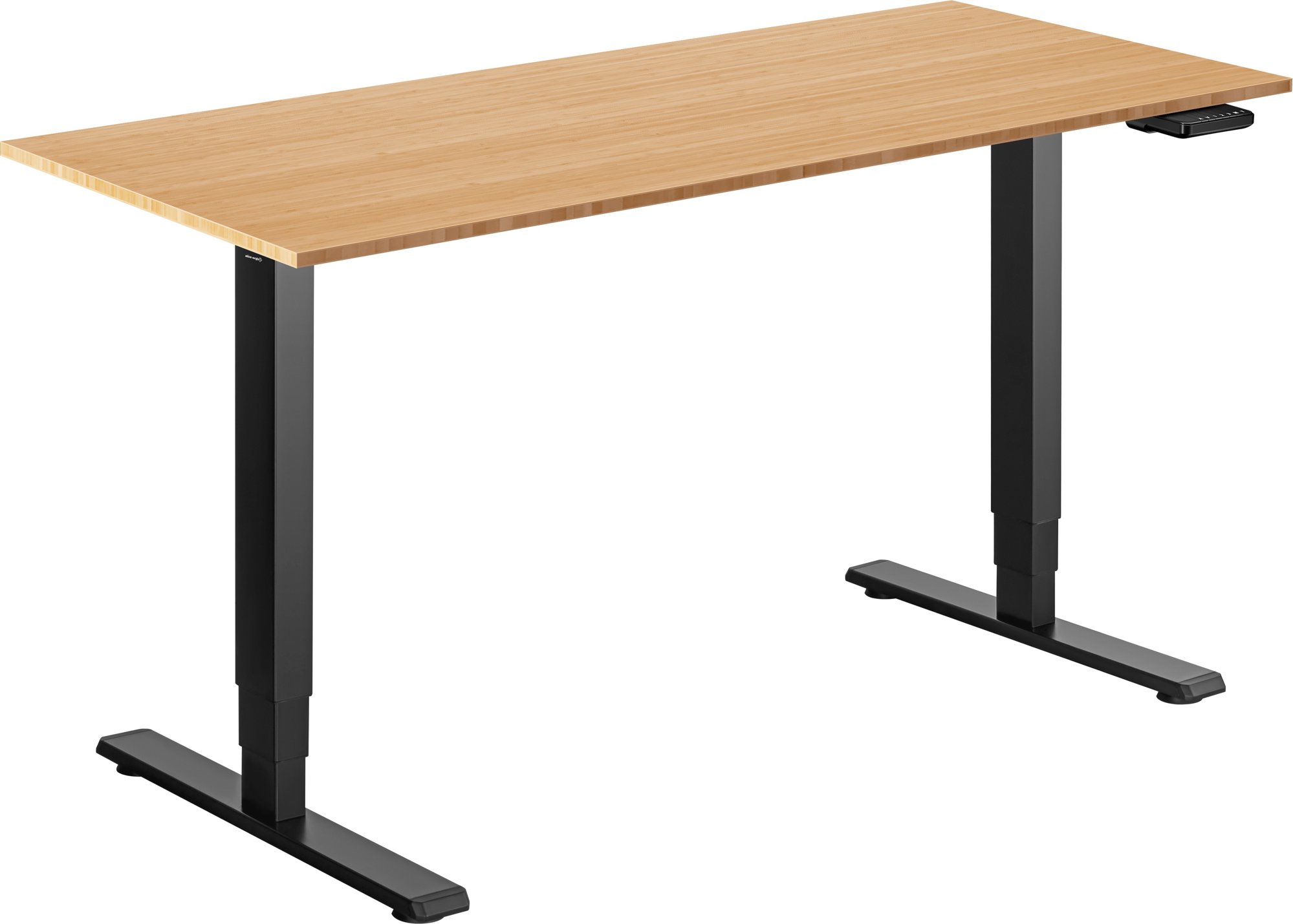 AlzaErgo Table ET1 Essential černý + deska 140×80 cm bambusová