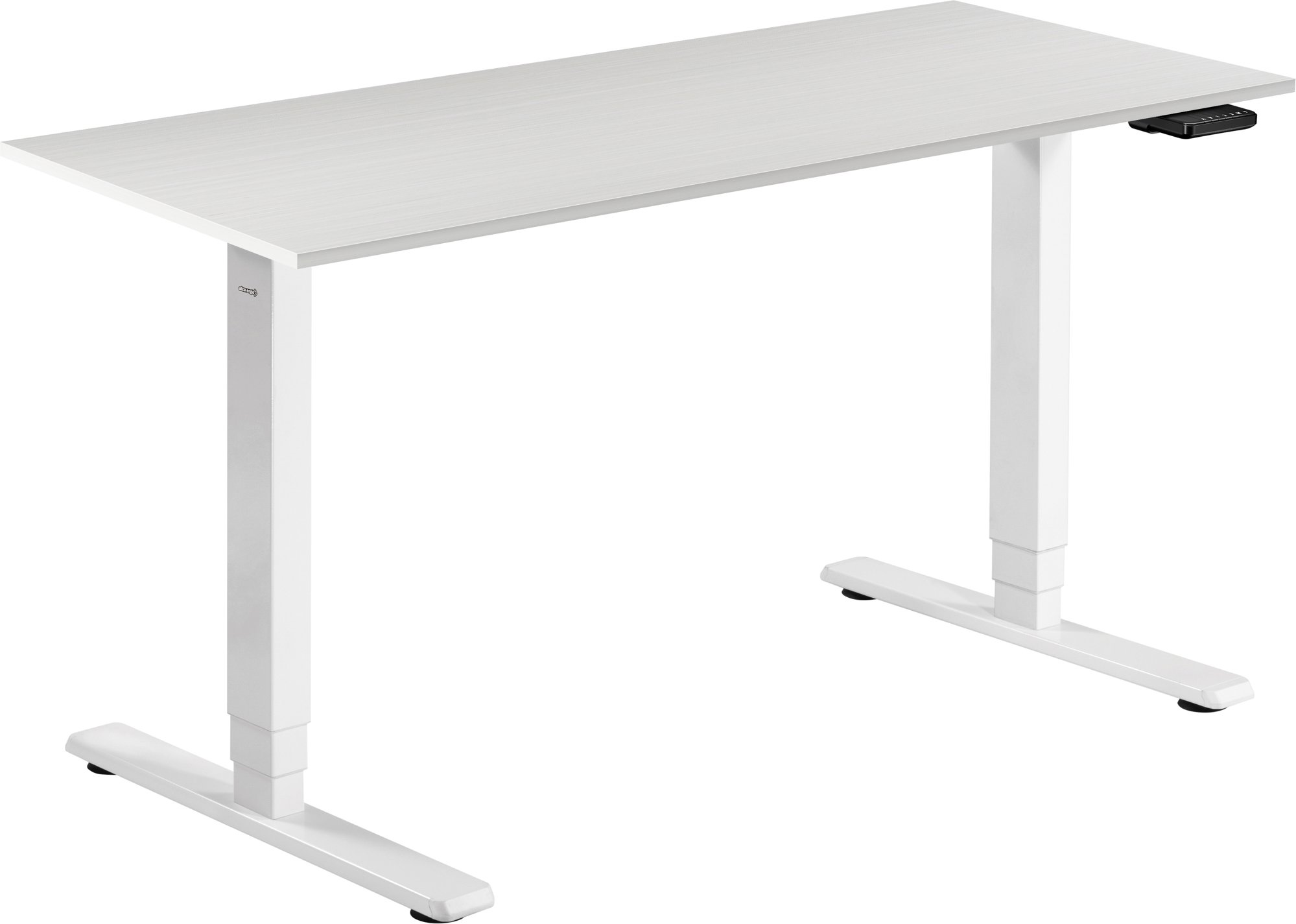 AlzaErgo Table ET1 Essential bílý + deska 140×80 cm lamino bílý dub