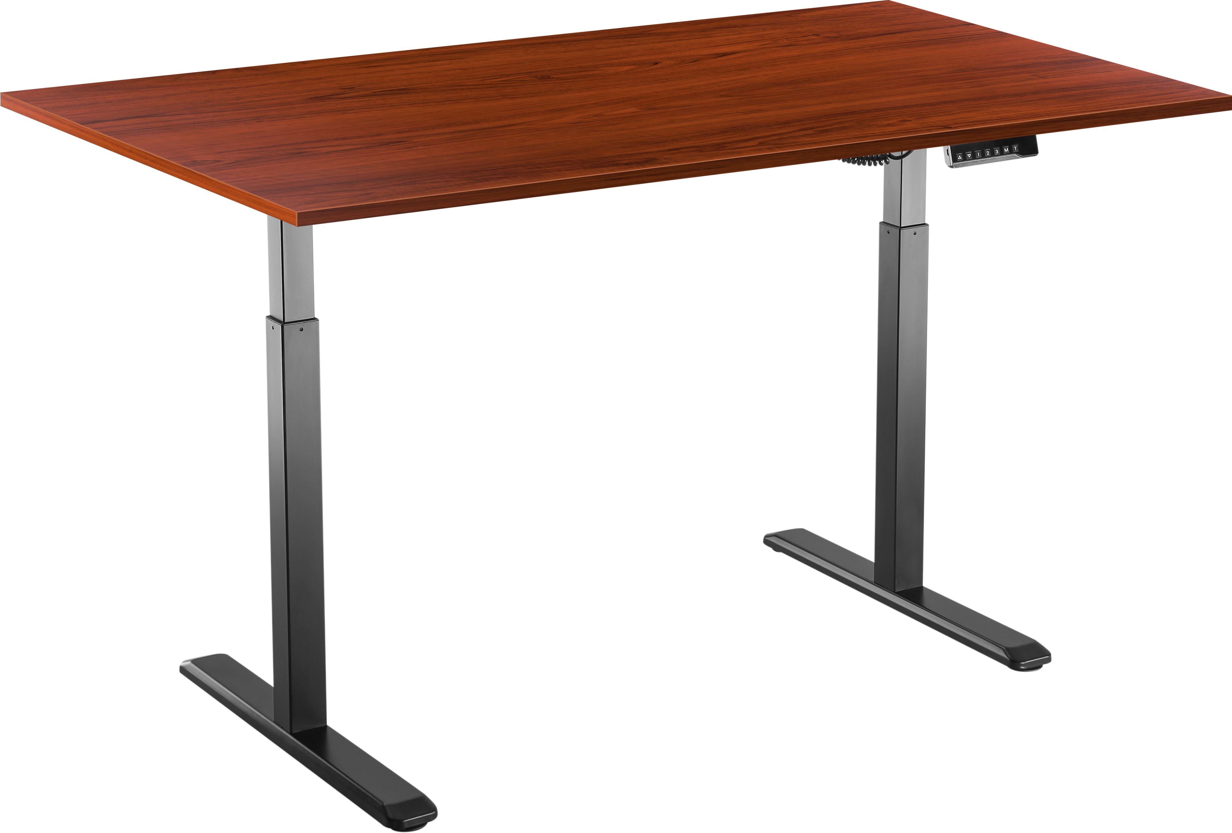 AlzaErgo Table ET2 černý s deskou 160×80 cm lamino kaštan